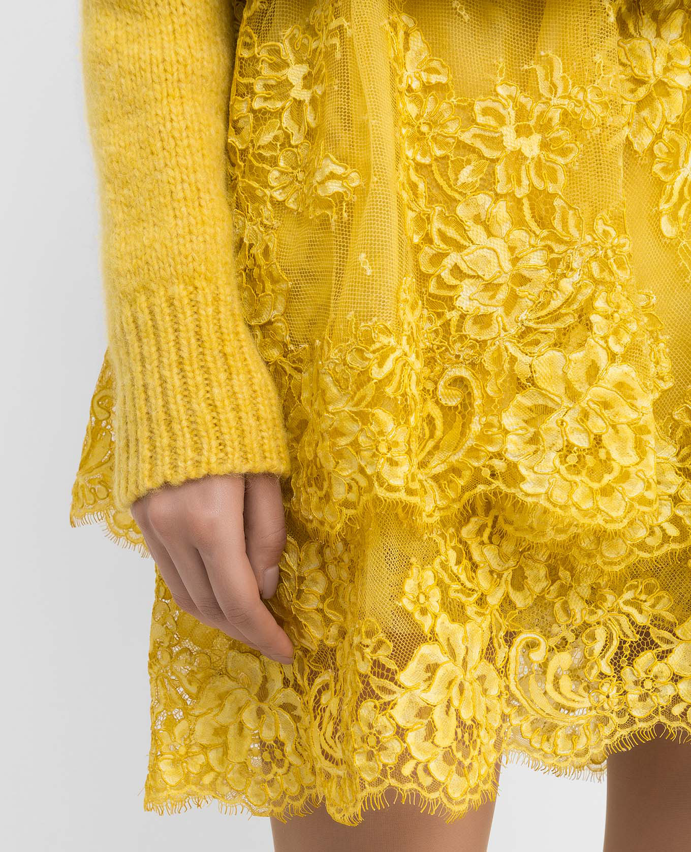 Yellow fishnet mini skirt Ermanno Scervino 5