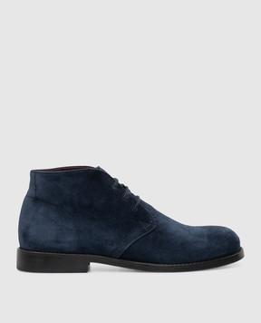 Stefano Ricci Children's dark blue suede deserts YR59CG8015SD