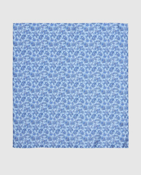 Stefano Ricci Children's blue silk set of patterned tie and shawl YDX27002