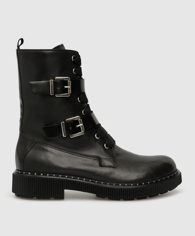 Max & Co - Leather biker boots with buckles MARINAIO - shop with