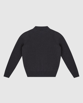 Stefano Ricci Children's gray cashmere sweater with a pattern KYS8300L10SY6480