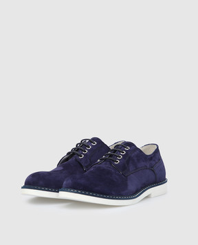 Stefano Ricci Kids blue suede derbies YRU04G894SD
