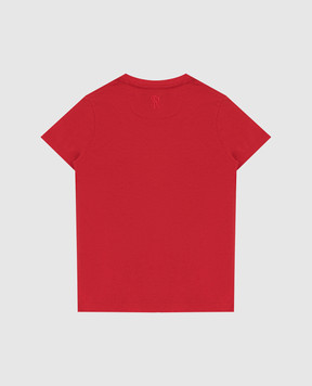 Stefano Ricci Children's red t-shirt with monogram embroidery YNH9200530803