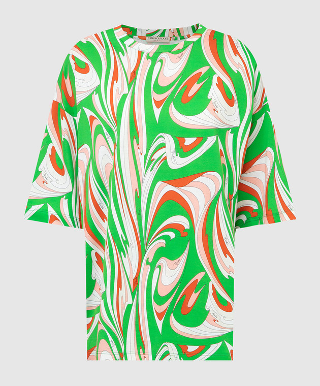 Emilio Pucci - Green T-shirt in Vortici print 1RTP261R981