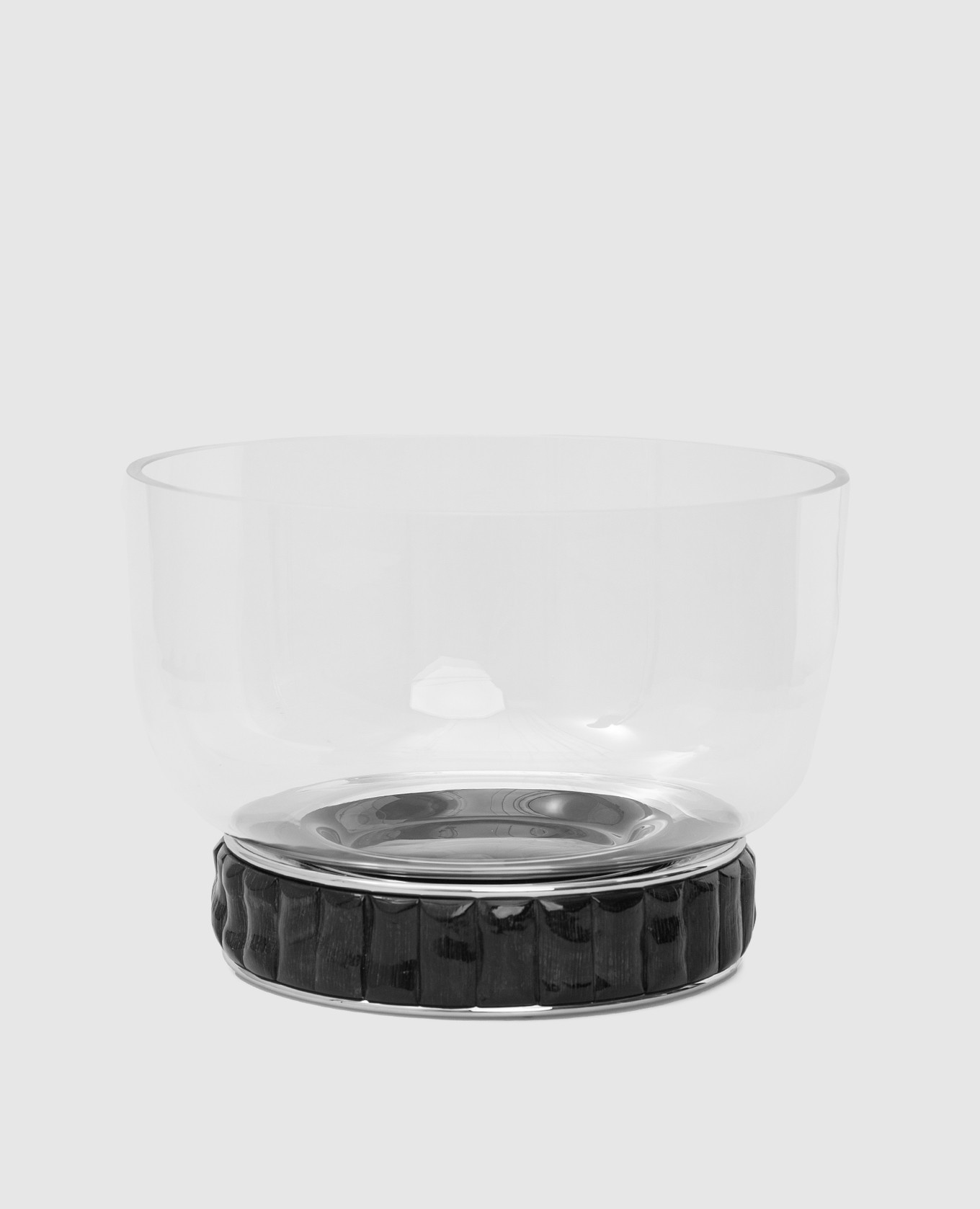 Dark brown large oryx horn salad bowl