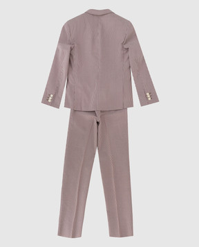 Stefano Ricci Checked silk suit for children Y1SM376900K903