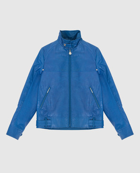 Stefano Ricci Children's blue reptile leather jacket YAJ7200100VRL