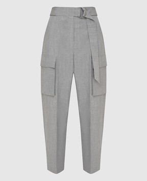 Brunello Cucinelli Gray wool and linen trousers MF509P7541