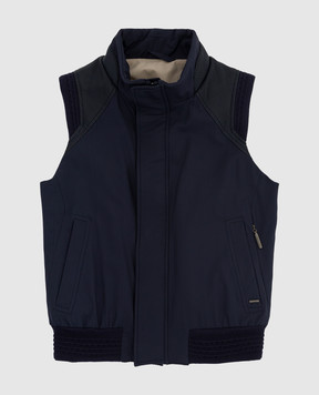 Stefano Ricci Children's silk vest with leather inserts YDJ11000503841