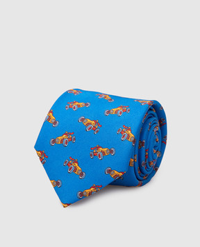 Stefano Ricci Children's blue silk set of patterned tie and shawl YDHNG700