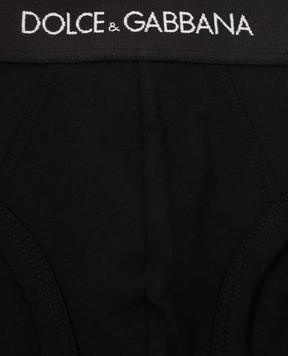 Dolce&Gabbana Children's set of black slips with logo L4J700G7OCT