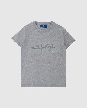Stefano Ricci Children's light gray T-shirt with logo YNH0300280TE1808