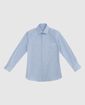 Stefano Ricci Children's blue shirt in a pattern YC004124LJ1819