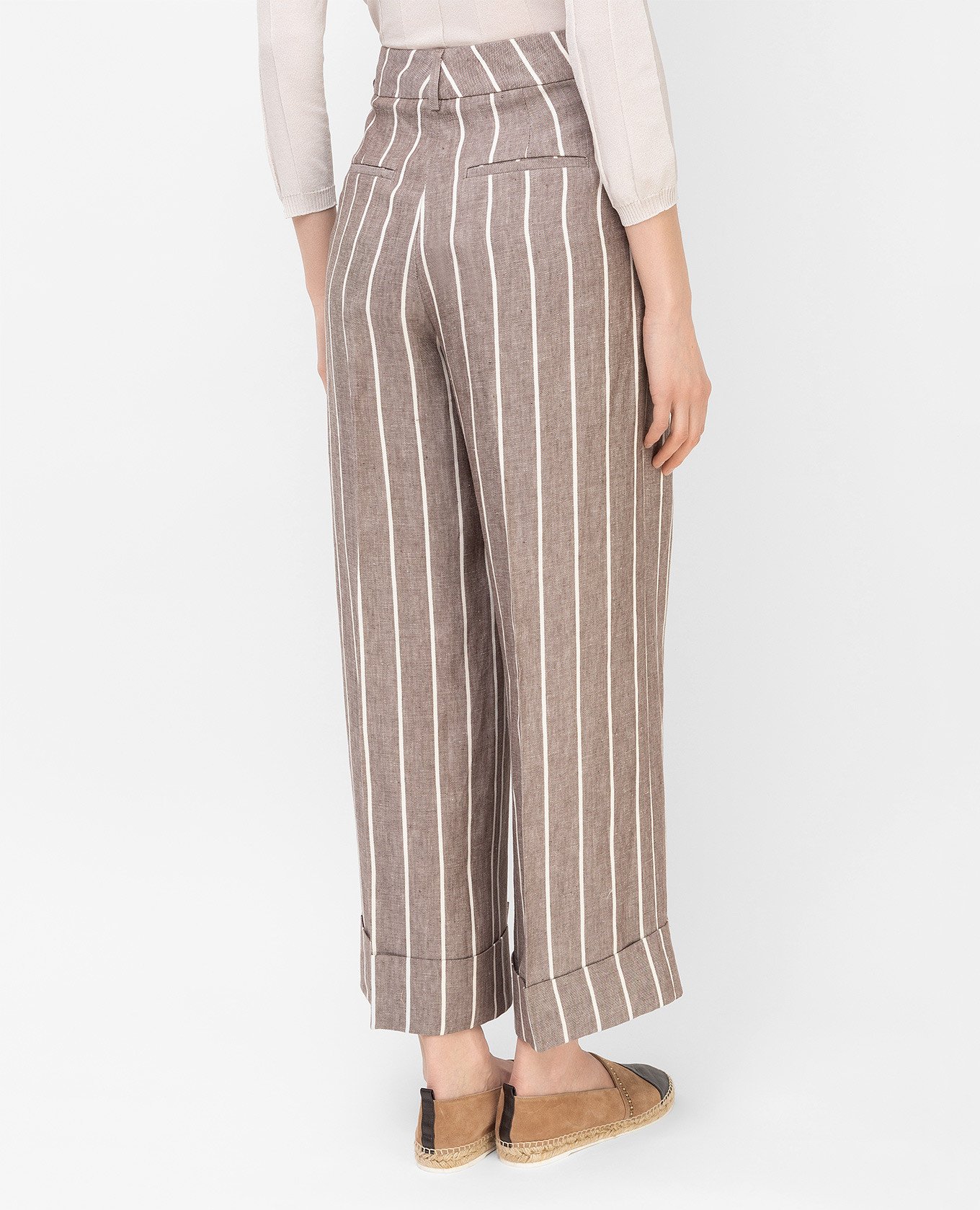 

Striped linen trousers Peserico, Beige