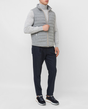 Brunello Cucinelli Light gray wool and cashmere golf M2400103