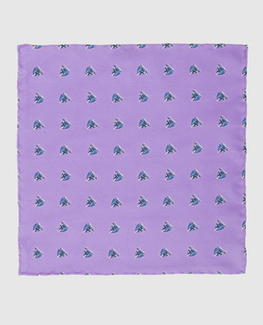 Stefano Ricci Children's lilac silk patterned tie and pache scarf set YDHNG600