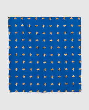 Stefano Ricci Children's blue silk set of patterned tie and shawl YDHNG601