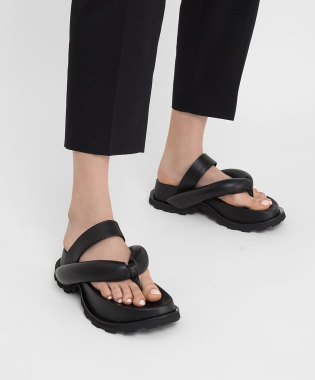 Jil Sander Black leather flip flops JS36046A13011 buy with Croatia delivery at Symbol