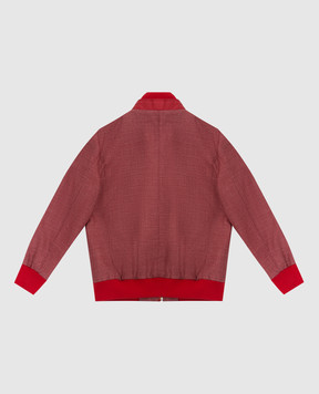 Stefano Ricci Children's red wool and cashmere bomber jacket YUJ7200040HCQUAD