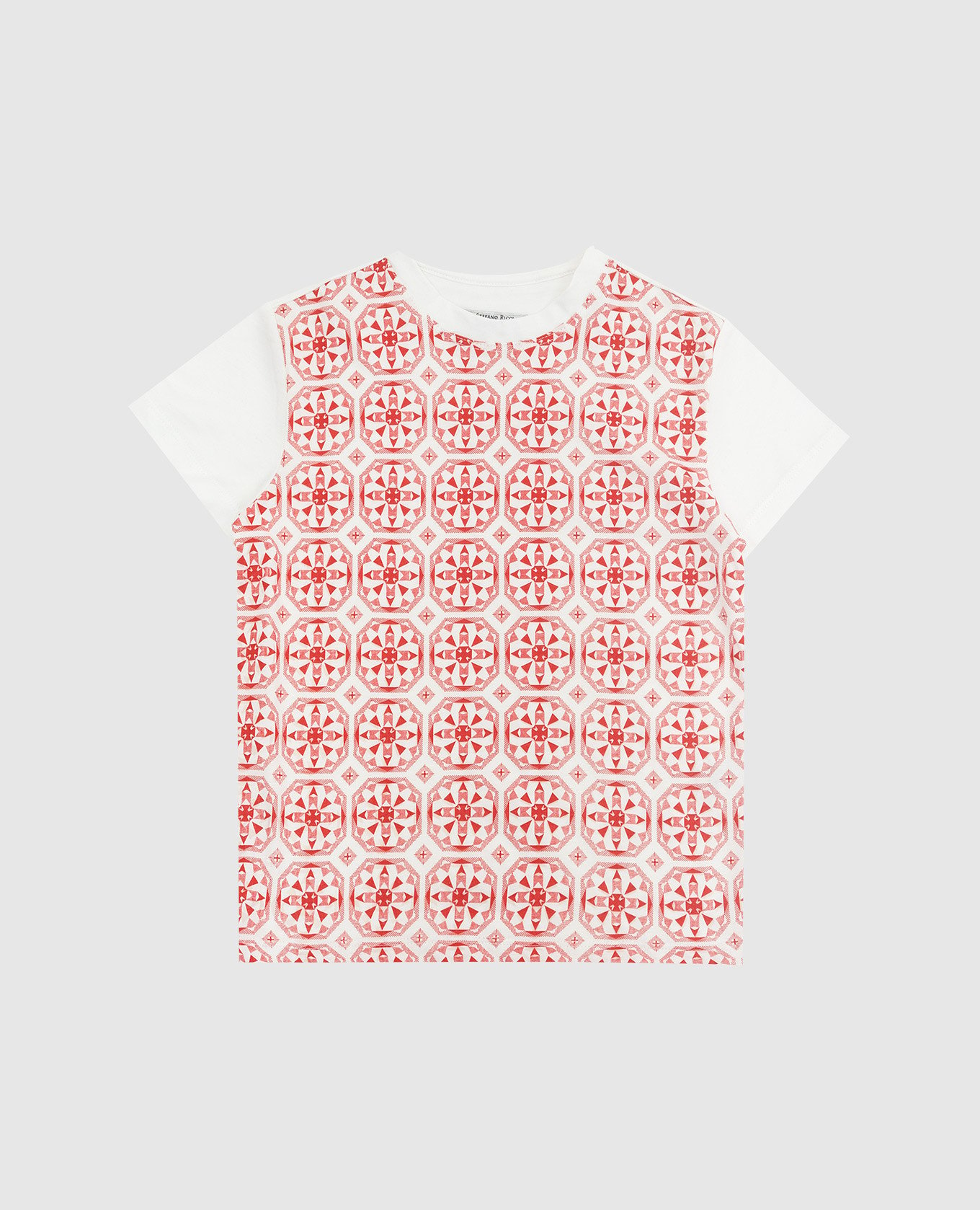 Ieftin Stefano Ricci Children's white t-shirt in print