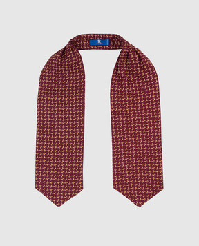 Stefano Ricci Children's burgundy patterned silk ascot tie YASNG300