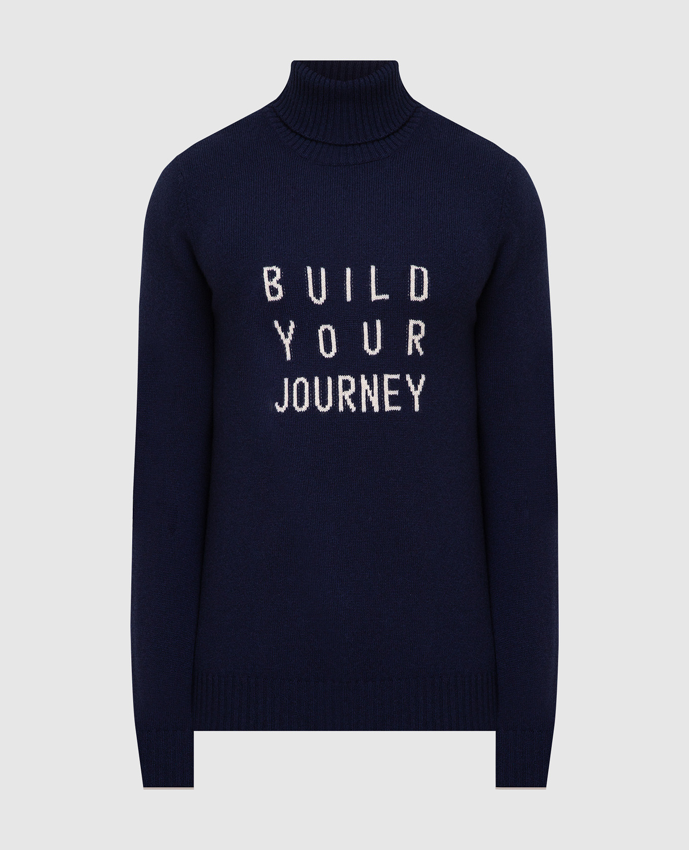 Navy blue wool, cashmere and silk patterned sweater brunello cucinelli