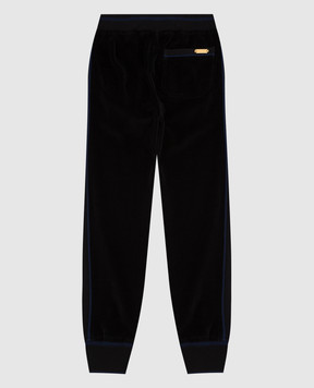 Stefano Ricci Kids black velor joggers KY01010P3PY19497