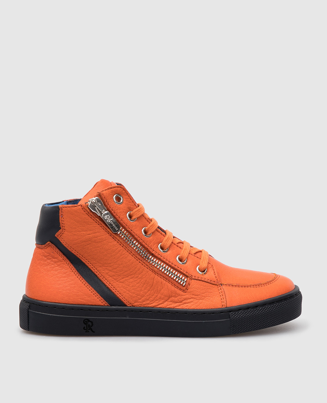 Kids orange leather hi-tops stefano ricci