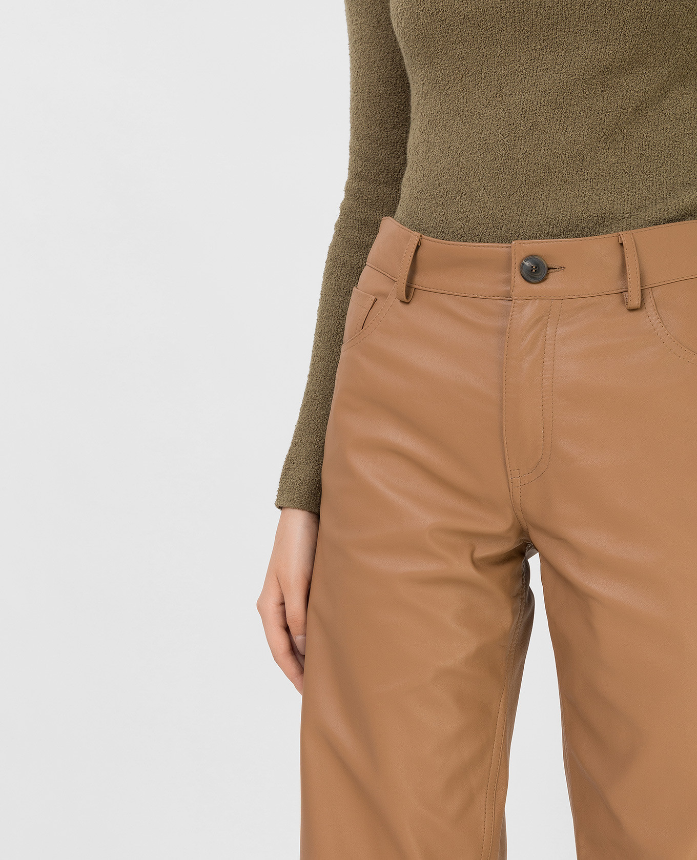 

Xena Beige Leather Pants Simonetta Ravizza