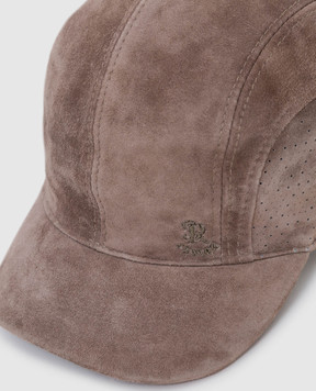 Stefano Ricci Children's dark beige suede cap YVF5090PSUEULT