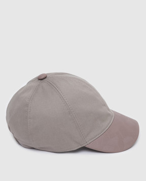 Stefano Ricci Children's dark beige cap with leather insert YVF5190VAL003