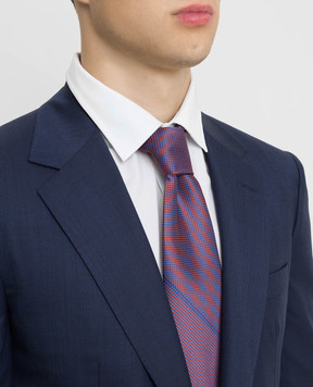 Stefano Ricci Purple silk tie in a geometric pattern CXDD41073