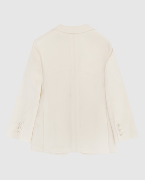 Stefano Ricci Patterned cashmere and silk children's light beige blazer Y1RSGD22T0HC4253