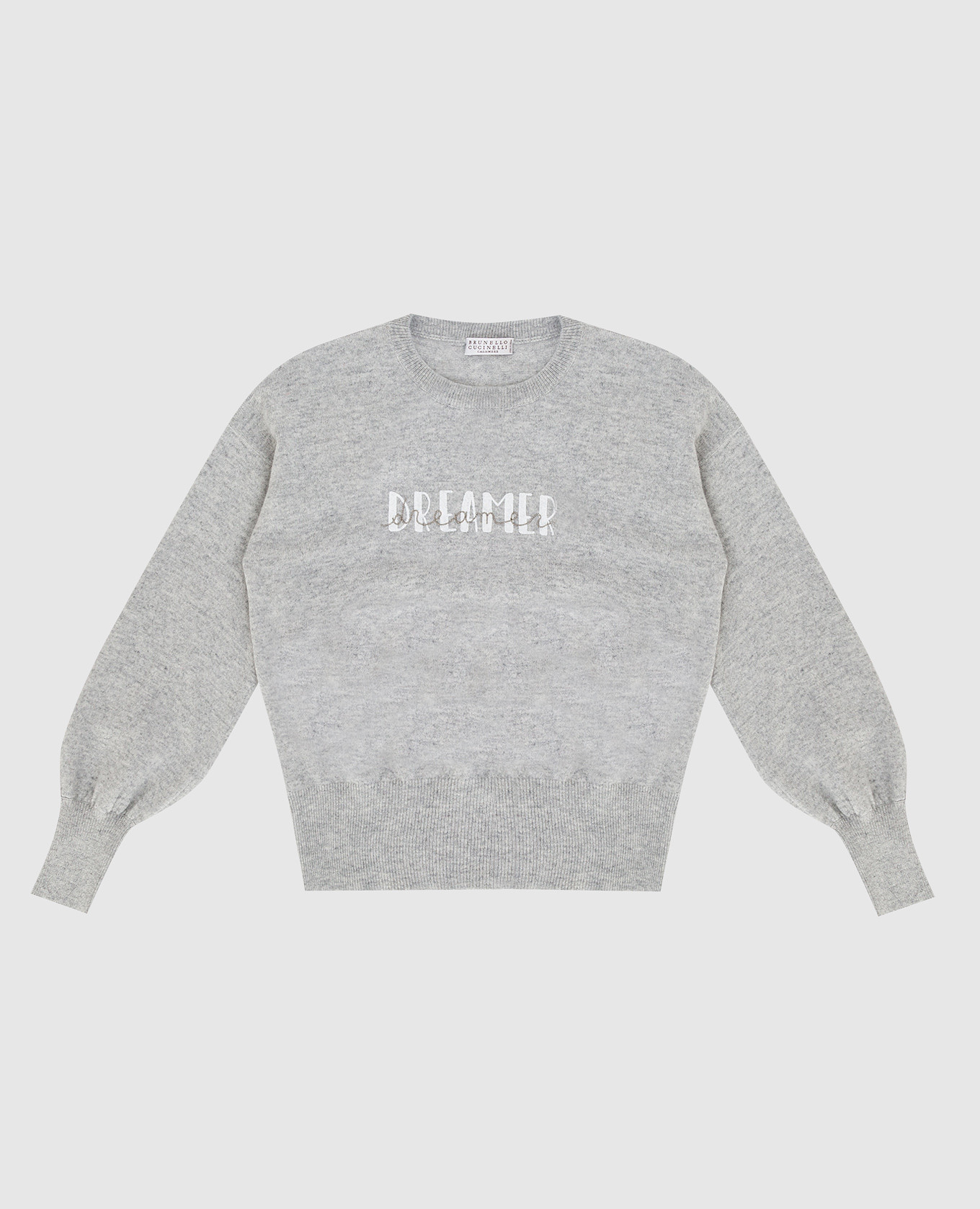 

Printed wool, cashmere and silk jumper for children Brunello Cucinelli, Grey