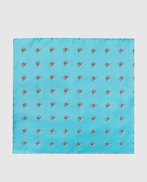 Stefano Ricci Children's blue silk set of patterned tie and shawl YDHNG600