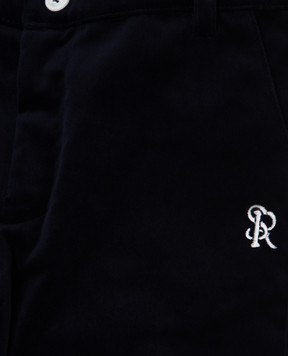 Stefano Ricci Children's dark blue velor joggers YAT6S40030RS0002