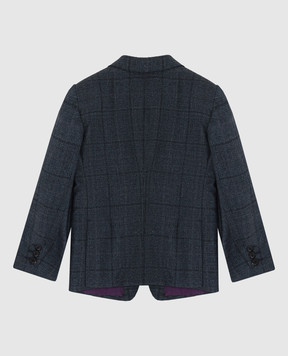Stefano Ricci Children's dark gray jacket in wool, silk, cashmere and linen Y1RF732000PI13HC