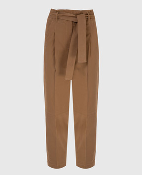 Peserico Dark Beige Banana Pants P04551L10A02495