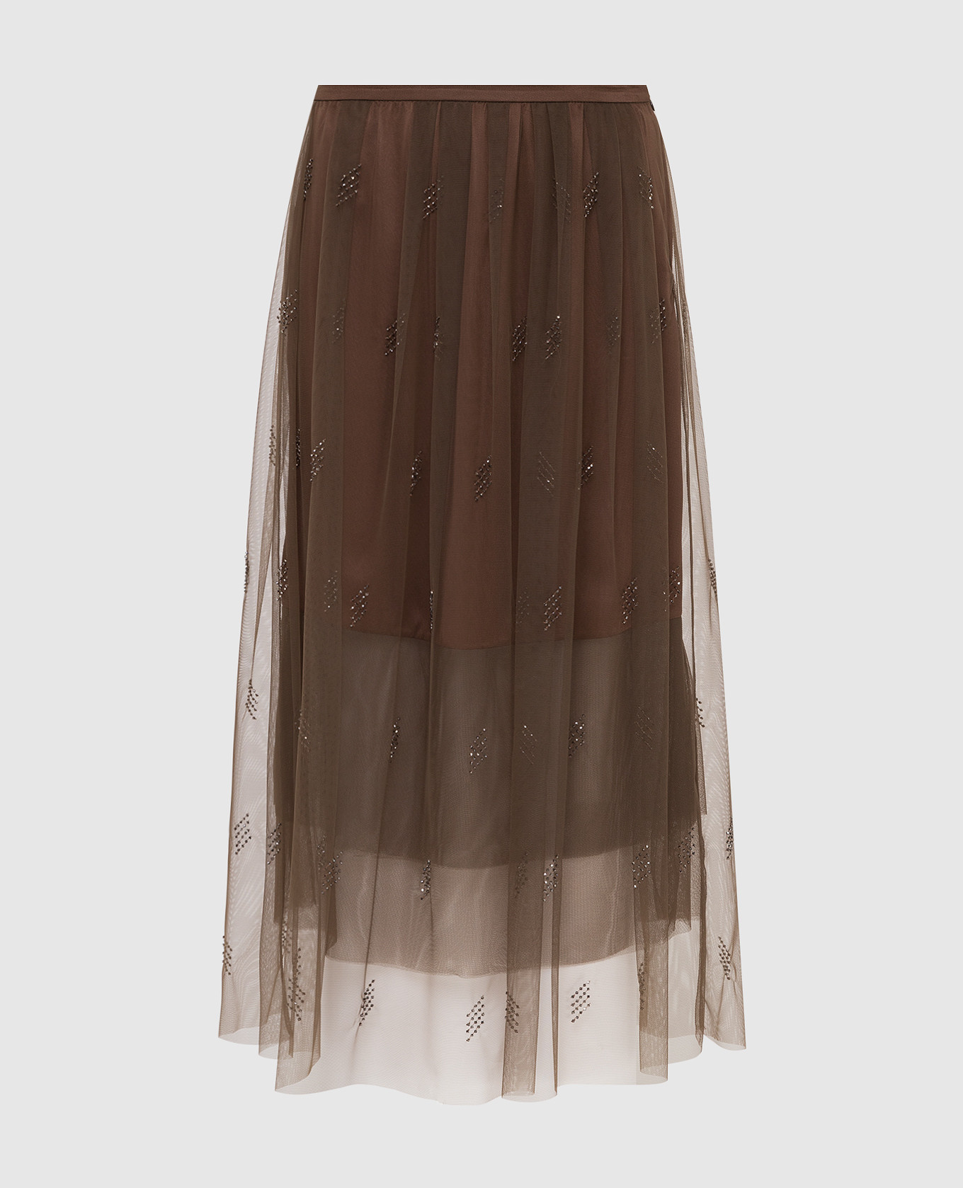 

Beige skirt with Swarovski crystals Brunello Cucinelli, Бежевый