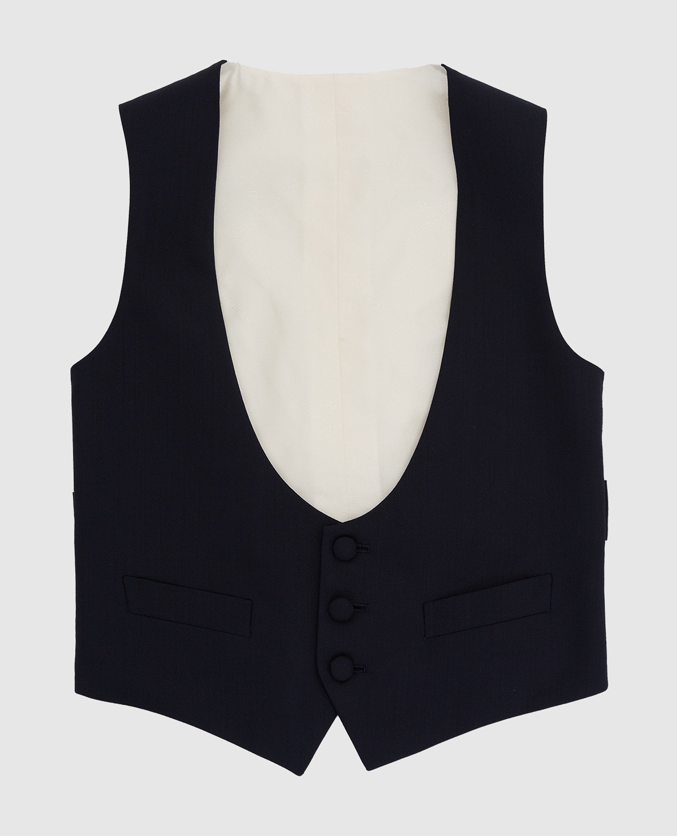 Children's dark blue wool vest stefano ricci