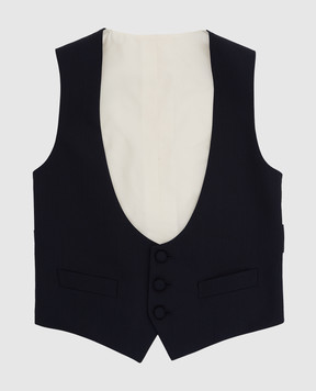 Stefano Ricci Children's dark blue wool vest Y2EF206000160509
