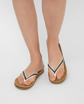 Brunello Cucinelli White flip flops MLZNIA0066