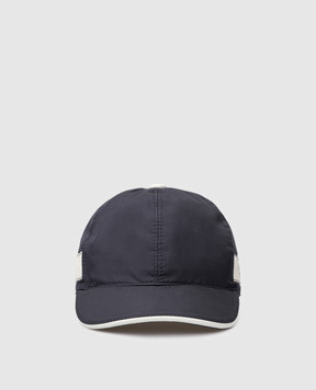 Stefano Ricci Children's navy blue silk cap with logo YVF5347SETEC1