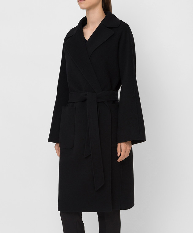 Max Mara Weekend - Rovo black wool wrap coat ROVO - shop