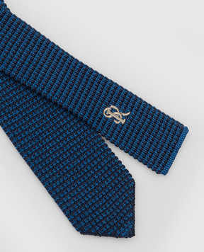 Stefano Ricci Children's dark blue patterned silk tie YCRMTSR916