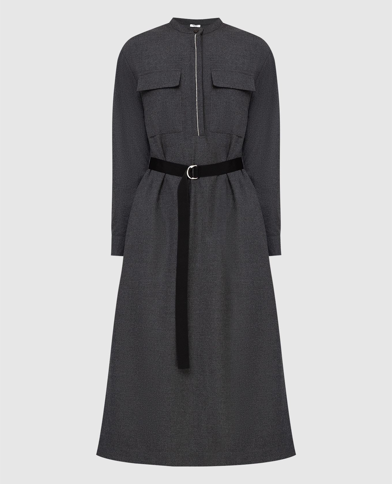 

Charcoal dress with chain and slits Peserico, Серый