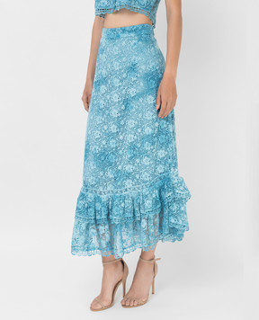 Love Shack Fancy Jana openwork skirt with ruffles LS352814