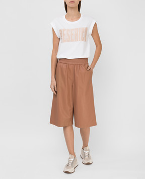 Peserico Terracotta leather bermuda shorts P04313C0209384