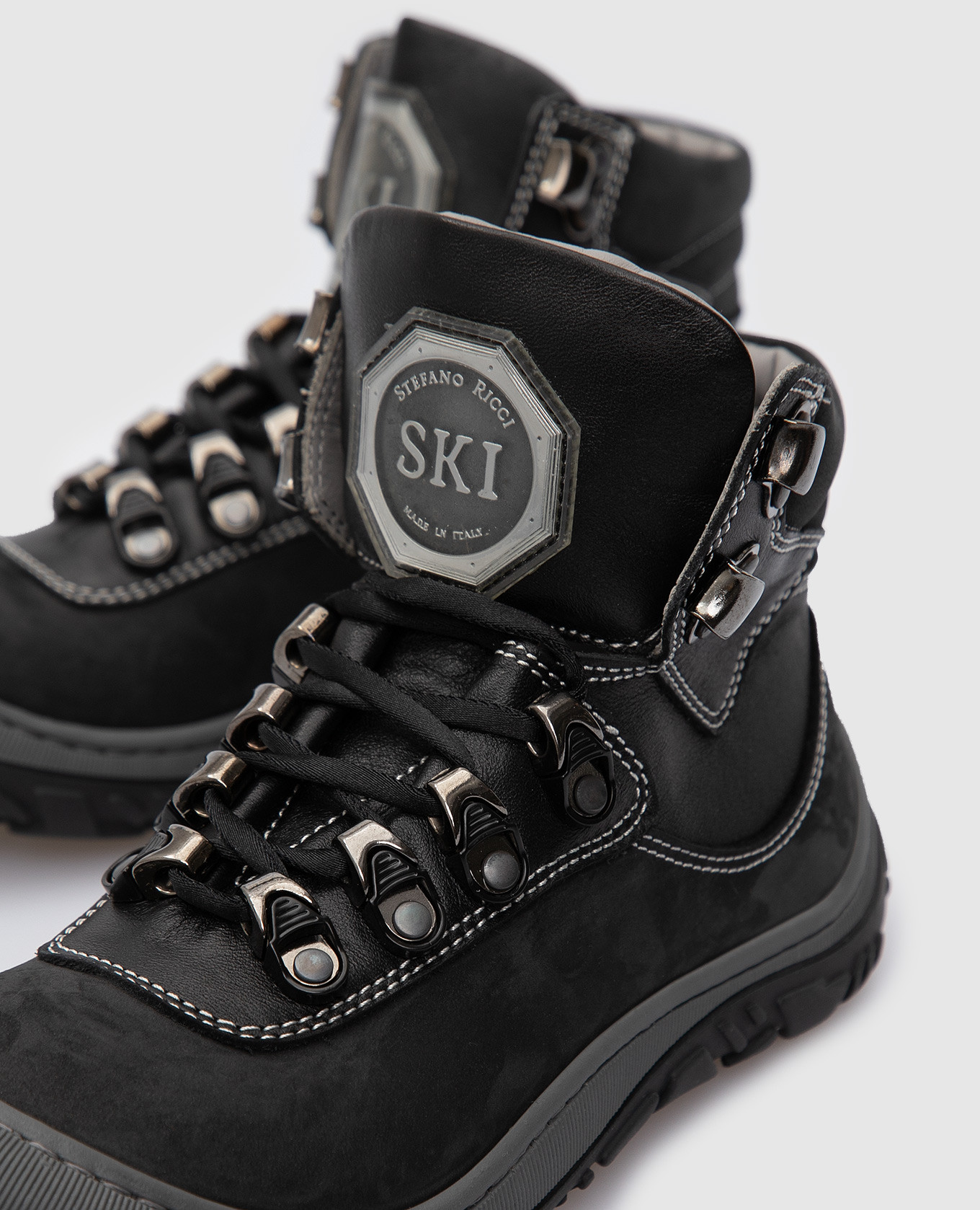 

Children's black leather boots Stefano Ricci