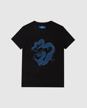 Stefano Ricci Children's black t-shirt with embroidery YNH8200100803
